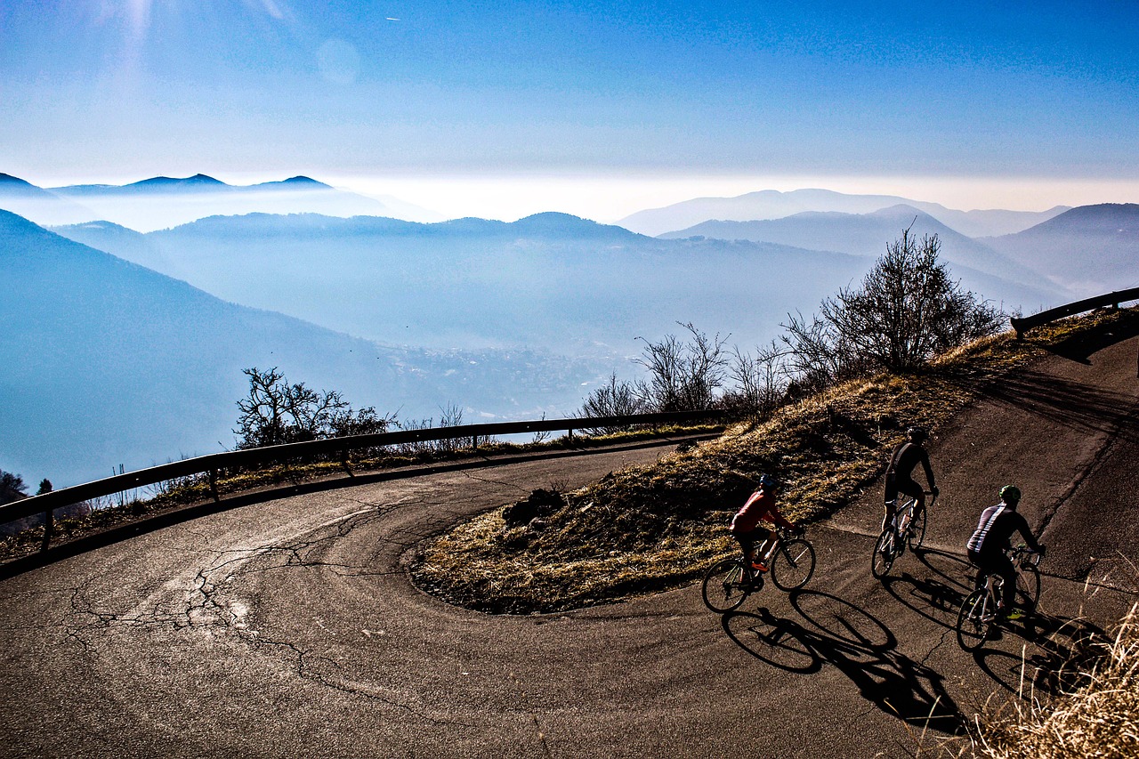 bikeriders riding up a mountain